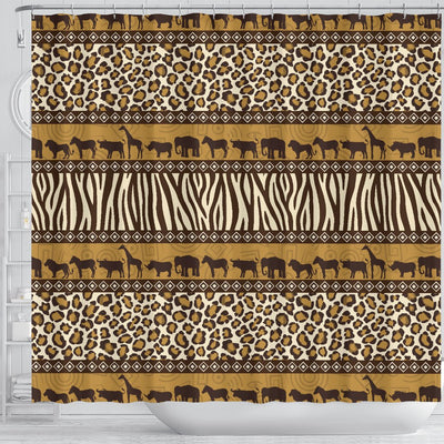 Zebra Leopard Skin Safari Shower Curtain