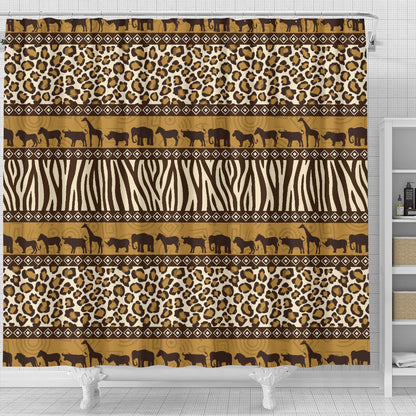 Zebra Leopard Skin Safari Shower Curtain