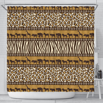 Zebra Leopard Skin Safari Shower Curtain
