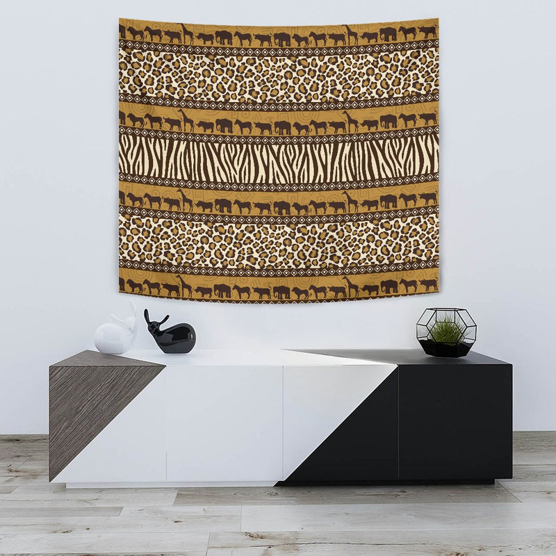 Zebra Leopard Skin Safari Wall Tapestry