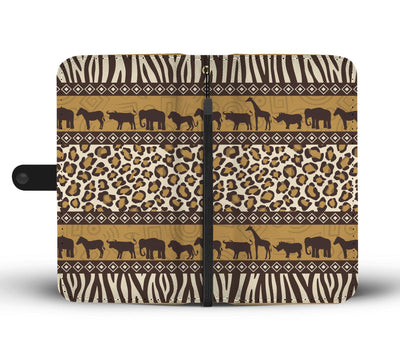 Zebra Leopard Skin Safari Wallet Phone Case