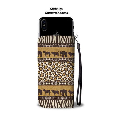 Zebra Leopard Skin Safari Wallet Phone Case