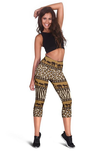 Zebra Leopard Skin Safari Women Capris