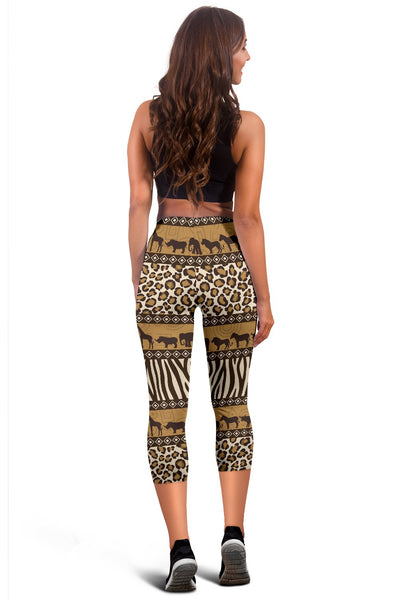 Zebra Leopard Skin Safari Women Capris