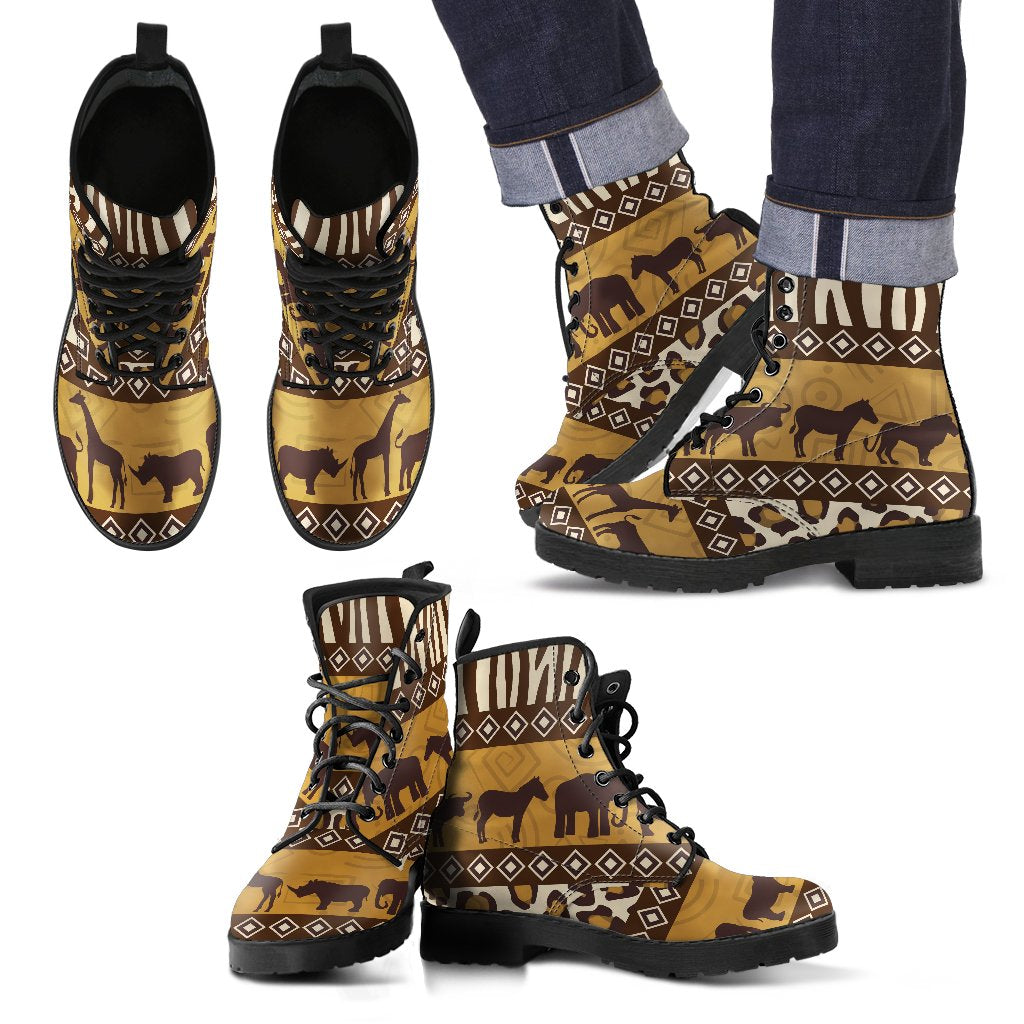 Zebra Leopard Skin Safari Women & Men Leather Boots