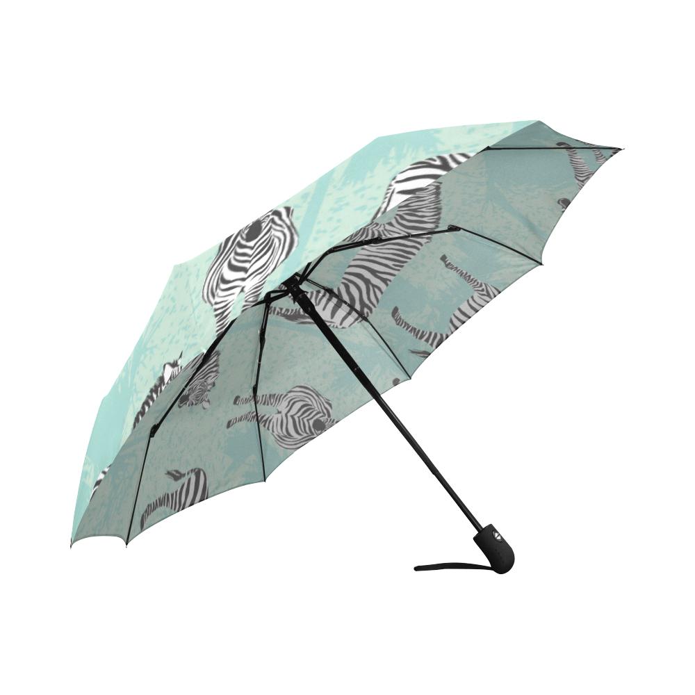 Zebra Pattern Automatic Foldable Umbrella
