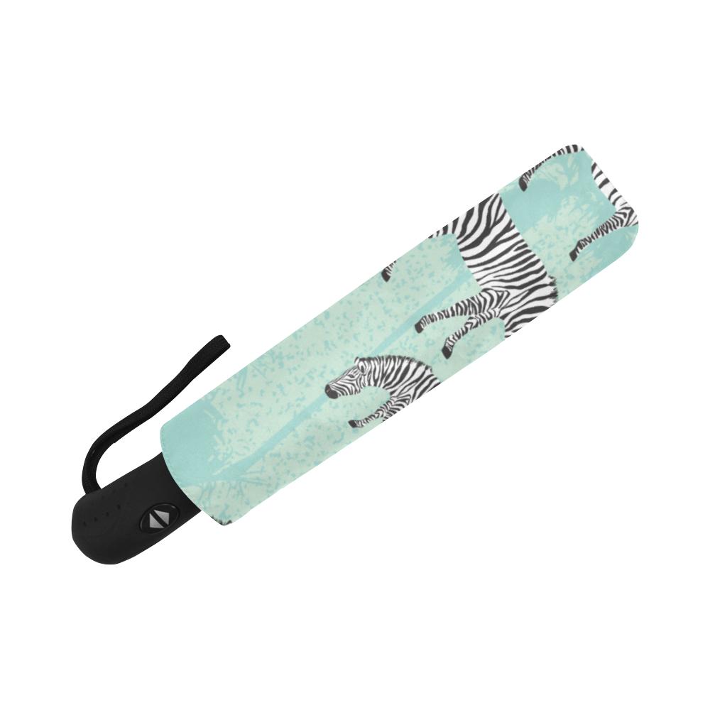 Zebra Pattern Automatic Foldable Umbrella