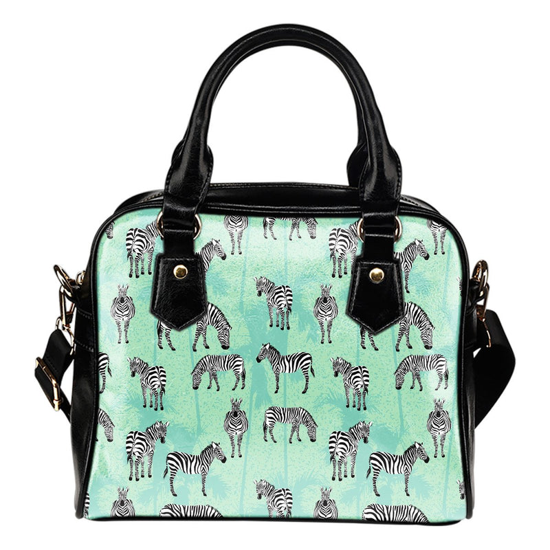 Zebra Pattern Leather Shoulder Handbag