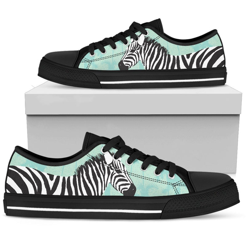 Zebra Pattern Men Low Top Canvas Shoes