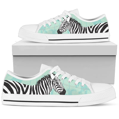 Zebra Pattern Men Low Top Canvas Shoes