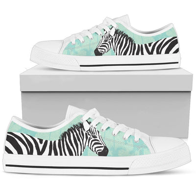 Zebra Pattern Women Low Top Canvas Shoes