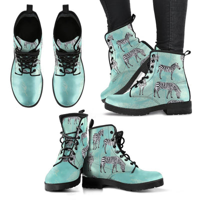 Zebra Pattern Women & Men Leather Boots