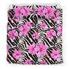 Zebra Pink Hibiscus Duvet Cover Bedding Set