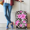 Zebra Pink Hibiscus Luggage Cover Protector