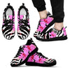 Zebra Pink Hibiscus Men Sneakers