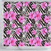 Zebra Pink Hibiscus Shower Curtain