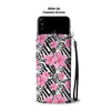 Zebra Pink Hibiscus Wallet Phone Case