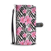 Zebra Pink Hibiscus Wallet Phone Case