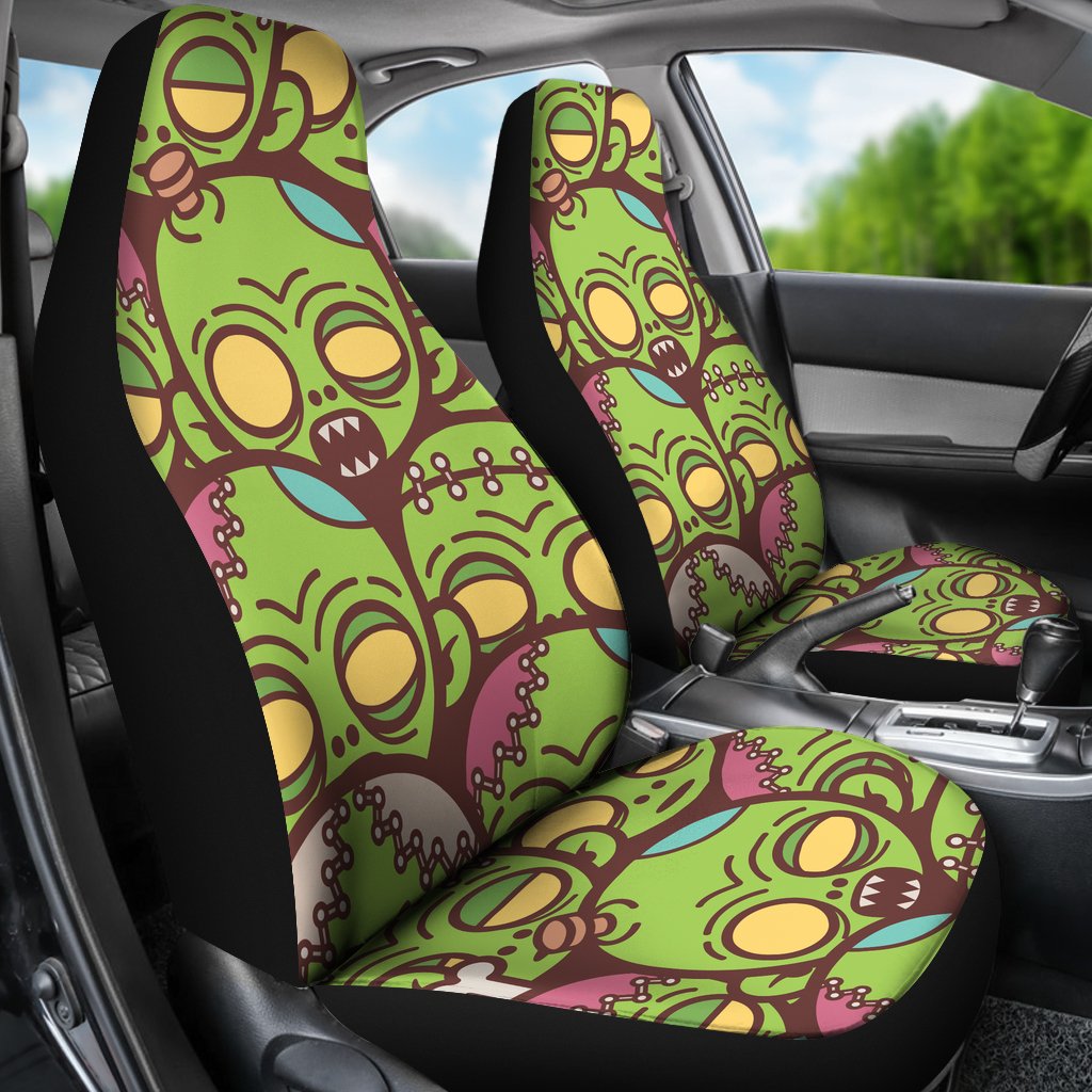 Zombie Head Design Pattern Print Universal Fit Car Seat Covers