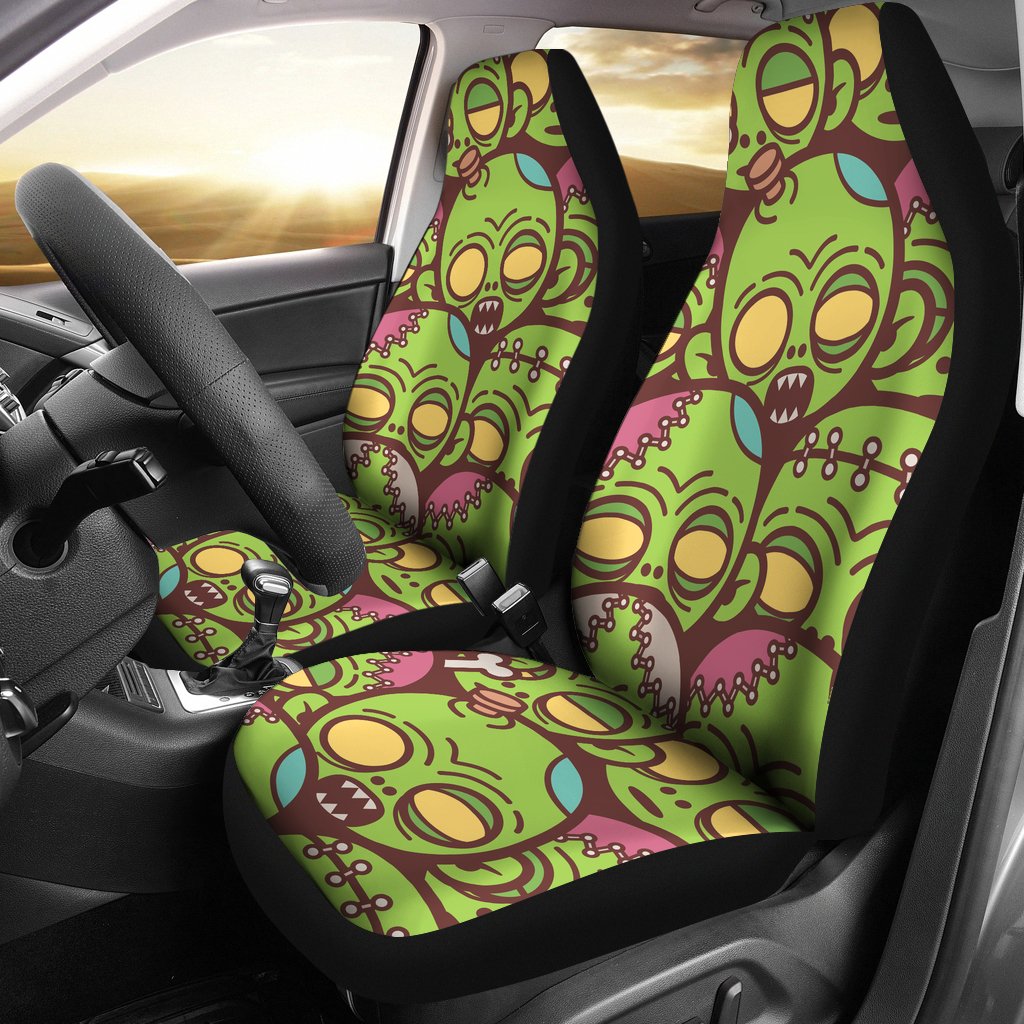 Zombie Head Design Pattern Print Universal Fit Car Seat Covers