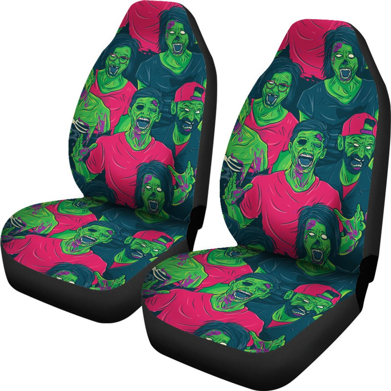 Zombie Themed Design Pattern Print Universal Fit Car Seat Covers