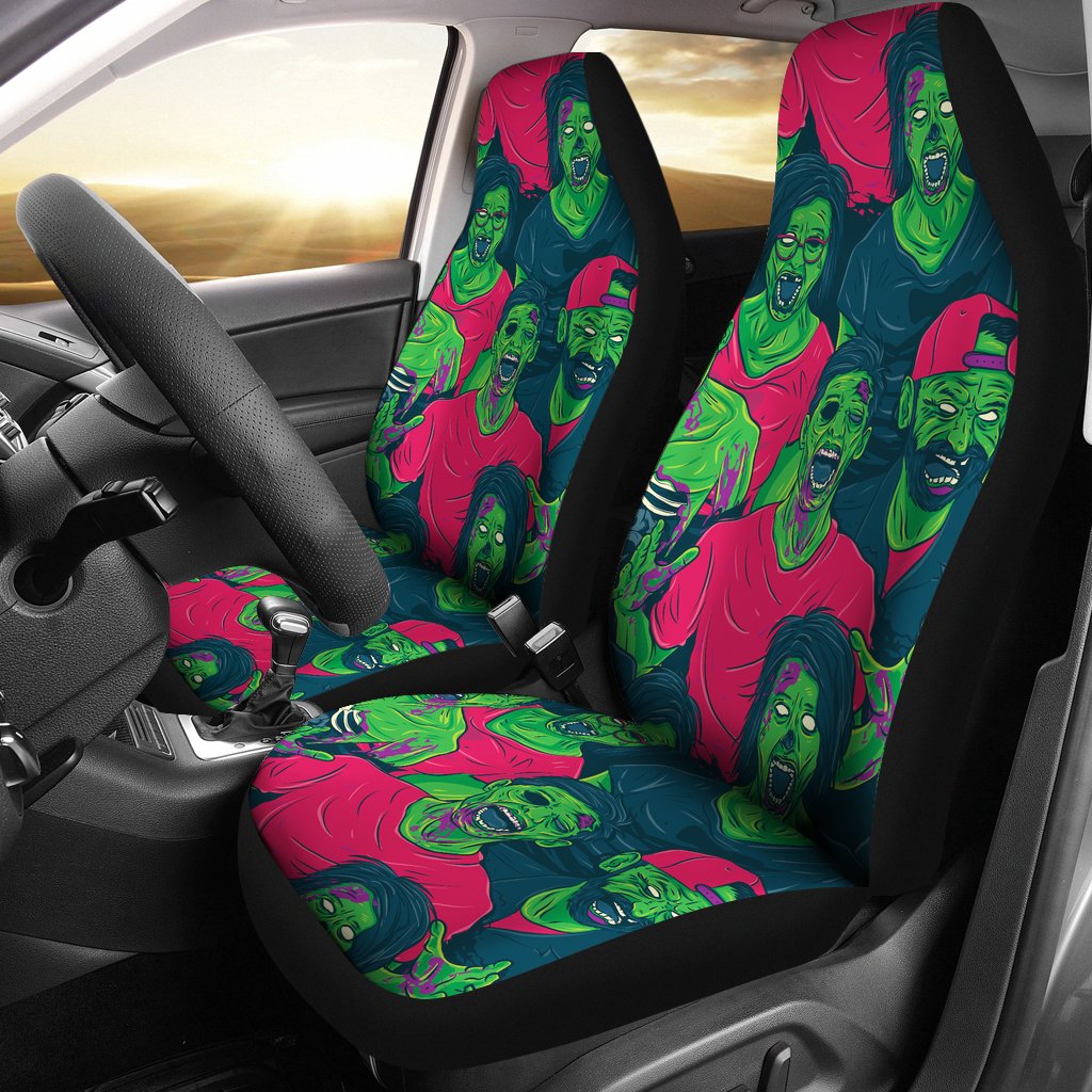 Zombie Themed Design Pattern Print Universal Fit Car Seat Covers